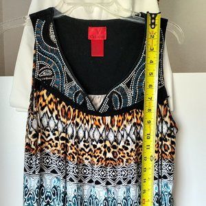 XL Christina V BoHo Print sleeveless top